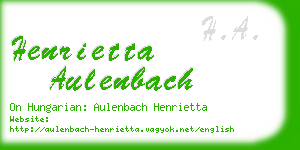 henrietta aulenbach business card